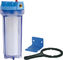 Peças do filtro de água clara e azul, alojamento recarregável do filtro em caixa